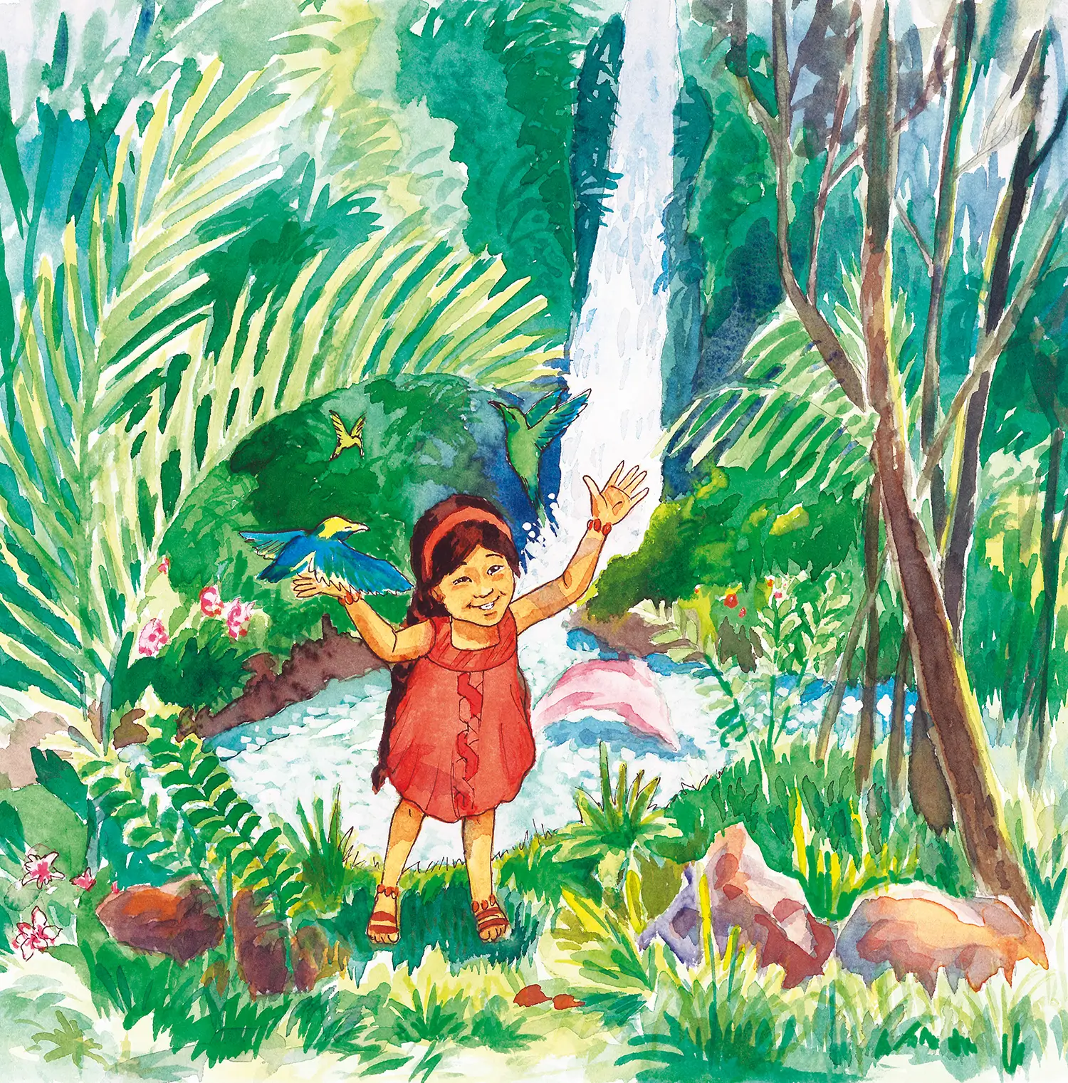 Ilustración del cuento infantil Vuela, vuela Makarena