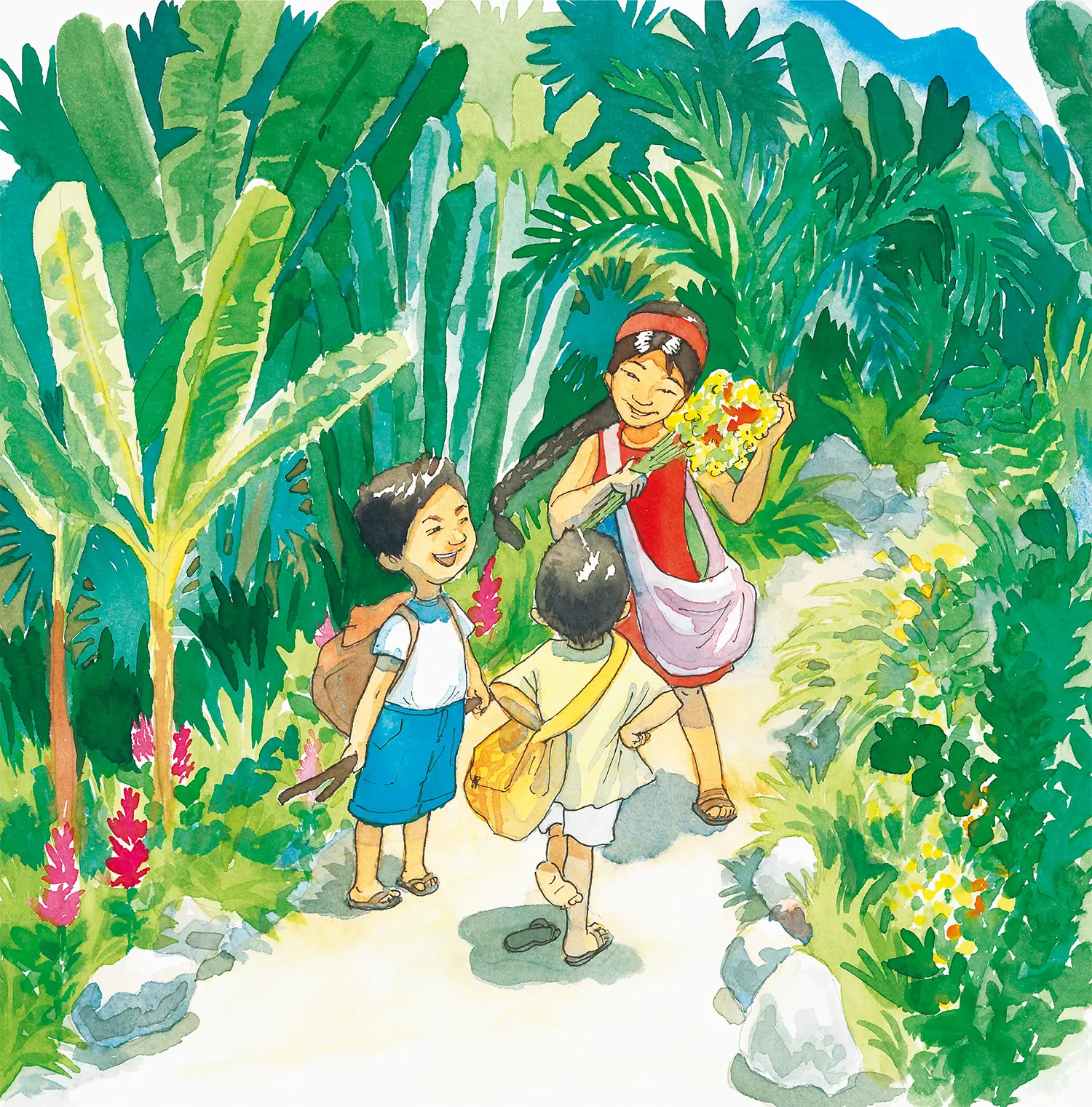 Ilustración libro Vuela, vuela Makarena de Editorial Bermudas